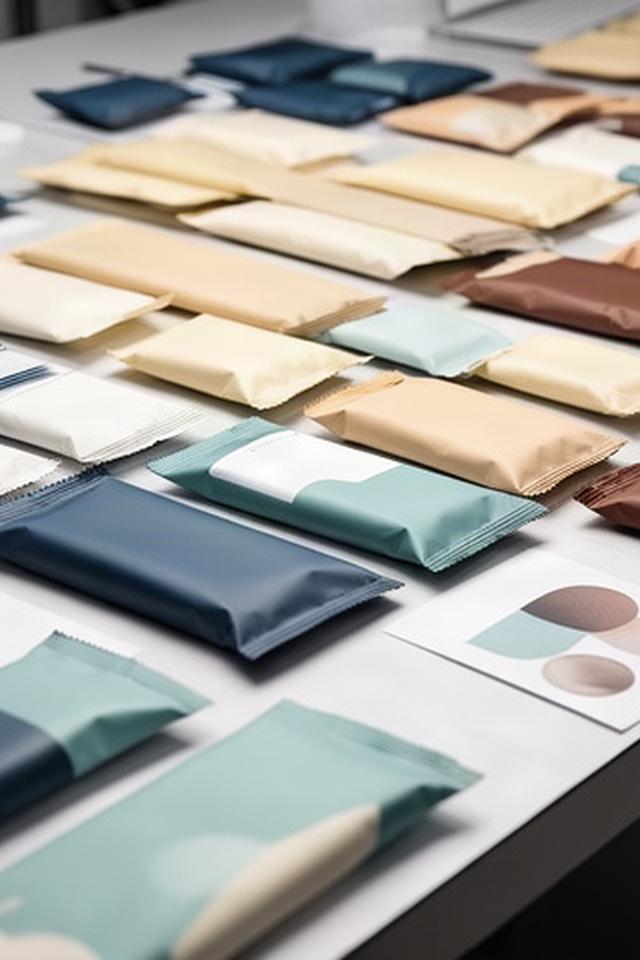 Confezioni personalizzate di barrette funzionali allineate su un tavolo di lavoro