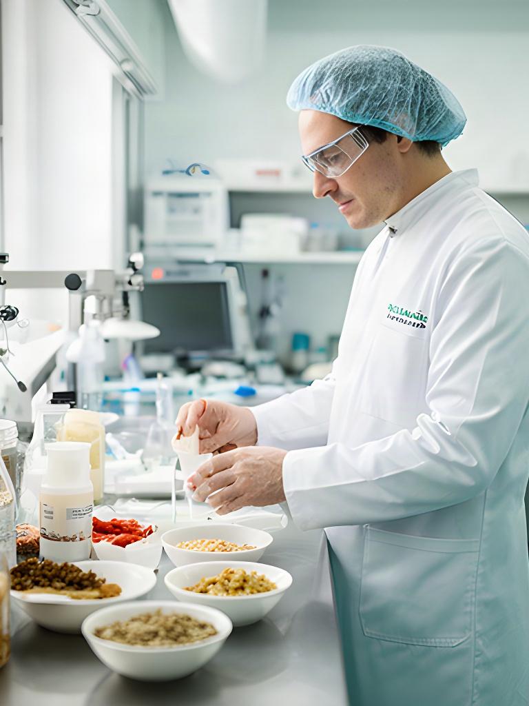 Tecnico alimentare al lavoro in un laboratorio luminoso di Pianezza